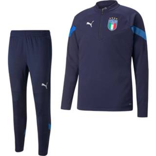 👉 Trainingspak blauw trainingspakken PUMA Italie 1/4-Zip 2022-2024 Donkerblauw