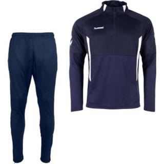 👉 Trainingspak blauw wit trainingspakken Hummel Authentic 1/4-Zip Donkerblauw