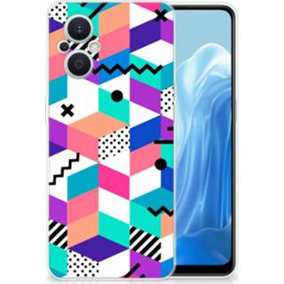 👉 Houten blok OPPO Reno8 Lite TPU Hoesje Blokken Kleurrijk 8720632686633