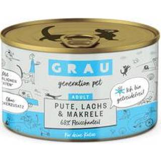 👉 Kattenvoer Grau Graanvrij Kalkoen, Zalm & Makreel - 6 x 200 g 4027671078820