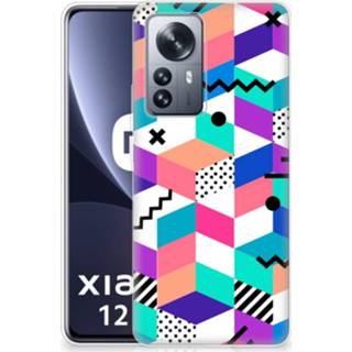 👉 Houten blok Xiaomi 12 Pro TPU Hoesje Blokken Kleurrijk 8720632802873