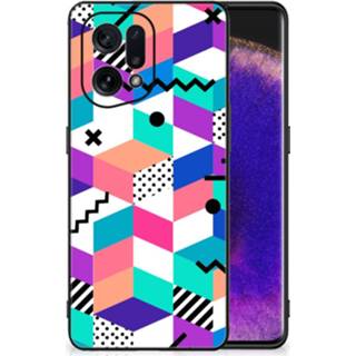 👉 Houten blok OPPO Find X5 Backcover Blokken Kleurrijk 8720632405074