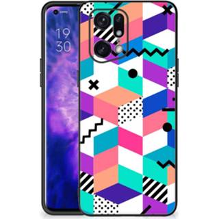 👉 Houten blok OPPO Find X5 Pro Backcover Blokken Kleurrijk 8720632406644