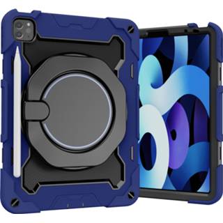 👉 Tablethoes blauw active Tablet Hoes geschikt voor Apple iPad Pro 11 (2018 / 2020 2021) - Inch Armor Case met Ring Pencil Houder Donker 8719793182009