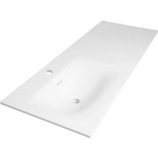 👉 Meubel wastafel finestone Mat Wit Saniclass Furiosa meubelwastafel 120x46x2cm met overloop 1 wasbak links kraangat 2450-1 8720359352255