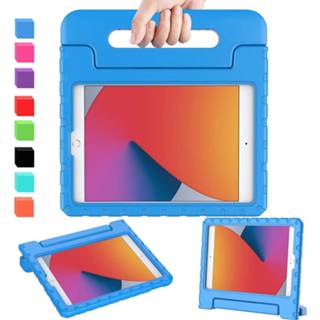 👉 Tablethoes blauw active kinderen Case2go - Tablet hoes geschikt voor iPad 2021 10.2 Inch Kinderhoes Schokbestendige case met Handvat