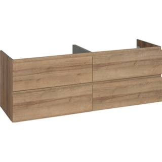👉 Wastafelonderkast eiken Ben Vario greeploos 160x51x60 cm Denver 8714175954922