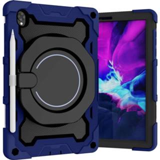 👉 Tablethoes blauw active Tablet hoes voor Lenovo Tab M10 Plus (2de generatie) - 10.3 inch (TB-X606) Armor Case met Ring Pencil Houder Donker 8719793182122