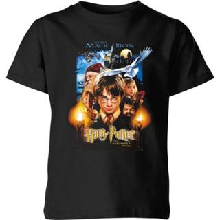 👉 Harry Potter The Sorcerer's Stone Kids' T-Shirt - Black - 146/152 (11-12 jaar) - Zwart