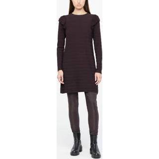 👉 Tricot jurk polyester pruim One Size vrouwen - micropatroon 5397189377883