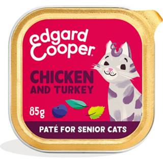 Kattenvoer active 16x Edgard&Cooper Senior Pate Kip - Kalkoen 85 gr 5407009642289