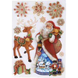 👉 Set van 9 kerststickers GHZ Multicolor