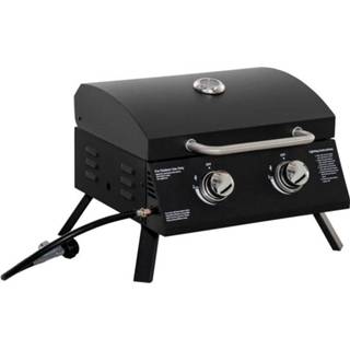 👉 Brander zwart active Sunny Mobiele Gasbarbecue - 2 branders 55 x 46,5 41 cm 6095802667630