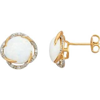 👉 Oorsteker wit zilver vrouwen senioren Oorstekers met opaal en zirkonia 4055708464803