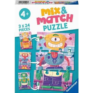 👉 Puzzel kinderpuzzels Mix & Match - Schattige Robots (3 x 24 stukjes) 4005556055982