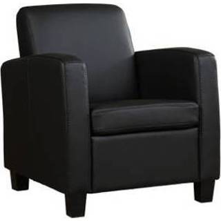 Leren fauteuil joy 50 zwart, zwart leer, zwarte stoel