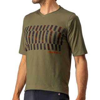 👉 Fiets shirt 3XL olijfgroen mannen Castelli - Trail Tech Tee Fietsshirt maat 3XL, 8050949606797