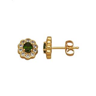 👉 Oorsteker groen legering geel vrouwen Oorstekers met edelstenen Diemer Farbstein 4055709234269