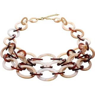 👉 Halsketting bruin kunststof vrouwen Collier 4055709017091