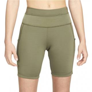 👉 Nike - Women's DF Epic Luxe 5'' Trail Run. Tight Shorts - Hardloopshort maat M, olijfgroen