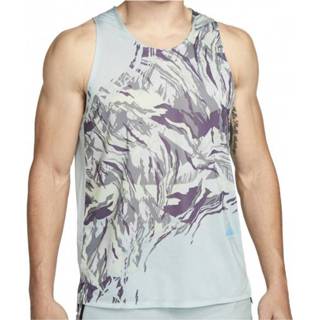 👉 Nike - Dri-Fit Trail Rise 365 Printed Running Tank - Tanktop maat XL, grijs