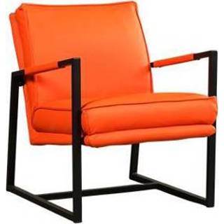 👉 Leren fauteuil secret 68 oranje, oranje leer, oranje stoel