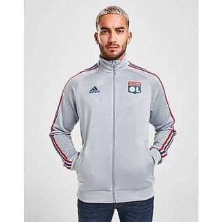 👉 Trainingsjack zilver XS male Halo Silver mannen Adidas Olympique Lyonnais 3-Stripes - Heren 4065429025771