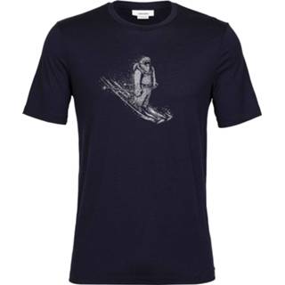 👉 Short sleeve medium mannen Midnight Navy Icebreaker Merino Tech Lite Skiing Yeti - T-shirts