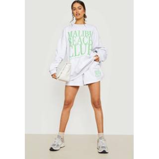 👉 Malibu Strand Club Trainingspak Met Shorts, Ash Grey