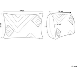 👉 Katoenen kussen zwart Geometrisch Patroon 30 x 50 cm VIBURNUM 4251682272971