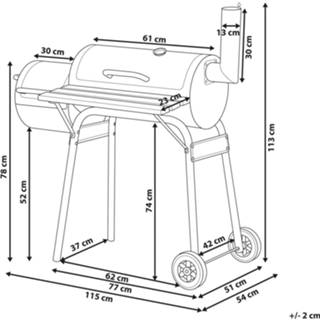 👉 Houtskool zwart BBQ grill en smoker KATLA 4251682277020