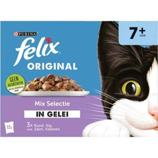 👉 Felix Multipack Original Mix Selectie In Gelei 7+ Senior - Kattenvoer - Rund Kip Kalkoen 12x85 g