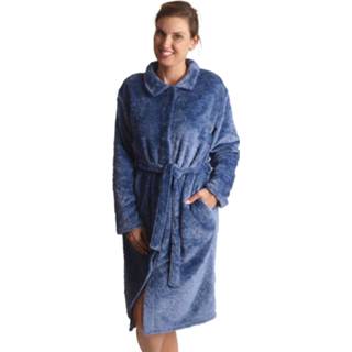 👉 Damesbadjas blauw s vrouwen Knopen - zacht fleece