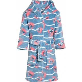 👉 Uniseks blauw Playshoes - Kid's Fleece-Bademantel maat 146/152, 4010952555363