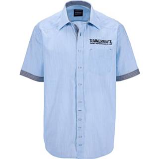 👉 Over hemd blauw effen mannen katoen Overhemd van licht materiaal BABISTA 4055713521843 4055713521805