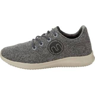👉 Veter schoenen wol effen mannen grijs Veterschoen van merinoswol Gemini