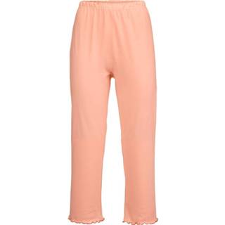 👉 Pyjama blauw katoen gebloemd vrouwen Pyjama's per 2 stuks met decoratieve contrastpaspels Harmony Apricot/Lichtblauw 4055697613831