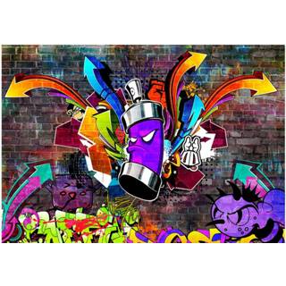 👉 Fotobehang - Graffiti, premium print vliesbehang, 5 maten, instructie bijgevoegd, geen behangtafel nodig, eenvoudig aan te brengen
