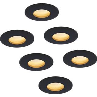 👉 Inbouwspot wit zwart aluminium HOFTRONIC™ 6x Porto LED - 3.8 Watt Warm 2700K module Dimbaar IP44 voor binnen en buiten 8720365442759