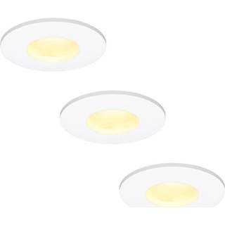 👉 Inbouwspot wit aluminium HOFTRONIC™ 3x Barcelona LED inbouwspots met kleine inbouwdiepte - 3.8 Watt Warm 2700K module Dimbaar IP44 voor binnen en buiten 8720365442865