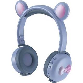 👉 Bluetooth koptelefoon blauw Bear Ear BK7 met LED - 5712579668677