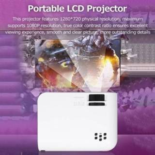 👉 Projector wit Portable LCD 720P Physical Resolution Multiple Ports for Office Home Theater White EU Plug(Same Screen Version)