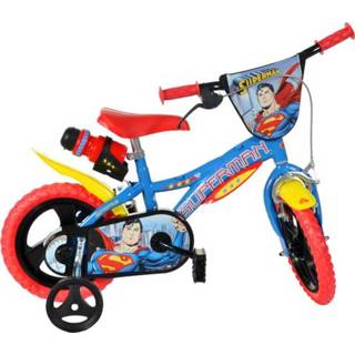 👉 Blauw staal kinderen jongens stadsfiets kinderfietsen doortrapper vast superman single Dino 12 Inch 21 cm 8006817907671