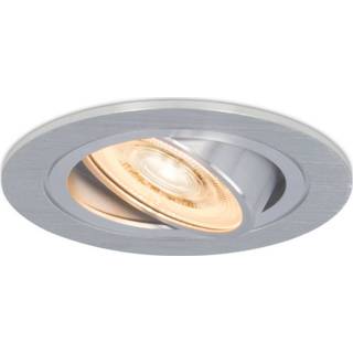👉 Inbouwspot wit staal aluminium Geborsteld HOFTRONIC™ Chandler LED met kleine inbouwdiepte - 3.8 Watt Warm 2700K module Dimbaar IP20 voor binnen 8720365442612