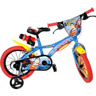 👉 Blauw staal kinderen jongens stadsfiets kinderfietsen knijprem vast superman single Dino 16 Inch 27 cm 8006817907695