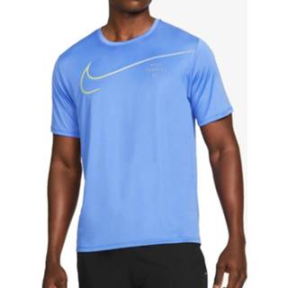 👉 Hardloop shirt s mannen blauw Nike Dri-Fit Miller Run heren
