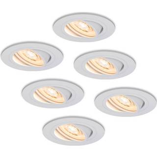👉 Inbouwspot wit aluminium HOFTRONIC™ 6x Pittsburg LED met kleine inbouwdiepte - 3.8 Watt Warm 2700K module Dimbaar IP20 voor binnen 8720365441431