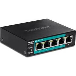 Netwerk-switch zwart Trendnet TE-FP051 Unmanaged Fast Ethernet (10/100) Power over (PoE)