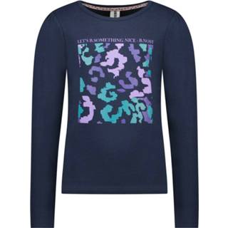 👉 Shirt blauw meisjes B.Nosy luipaard print - Navy 8720173910303