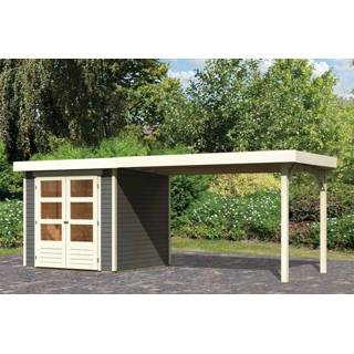 👉 Tuinhuisje Woodfeeling | Tuinhuis Askola 2 met Overkapping 2,8 Terragrijs 4010090829074